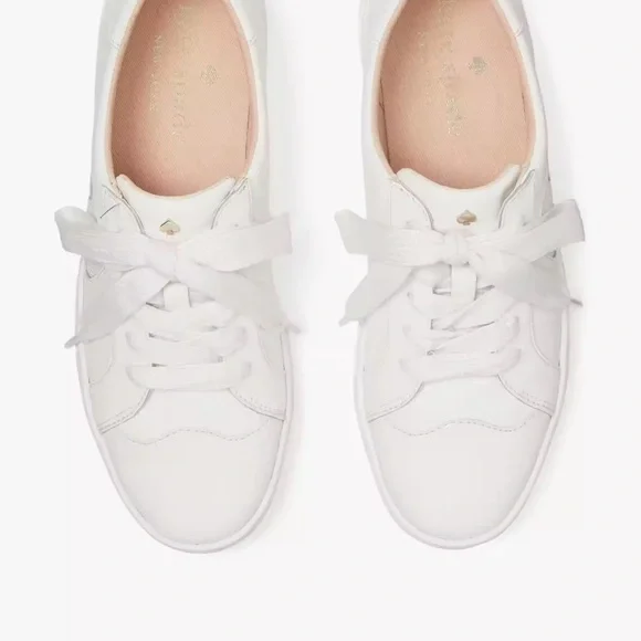 New in Box ♠️ Kate Spade FEZ sneakers - white leather - women's size 7.5 ♠️ - Picture 7 of 7
